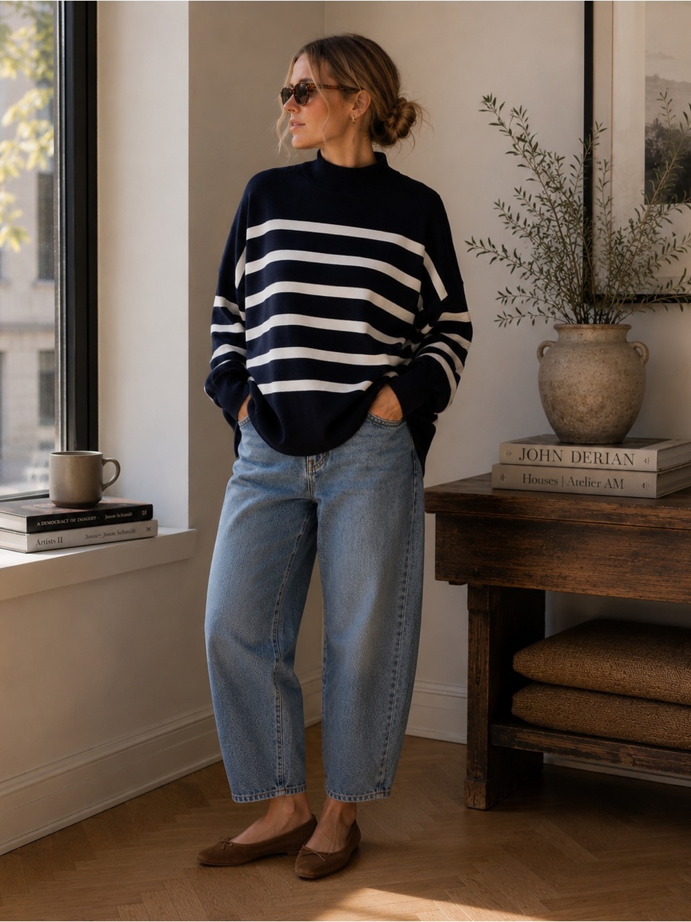 InWear Tenley 100% Cotton Scandinavian Breton Sweater